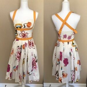 MINT Floral cross back dress